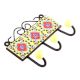 Yellow And Red Floral Tiles Hooks 